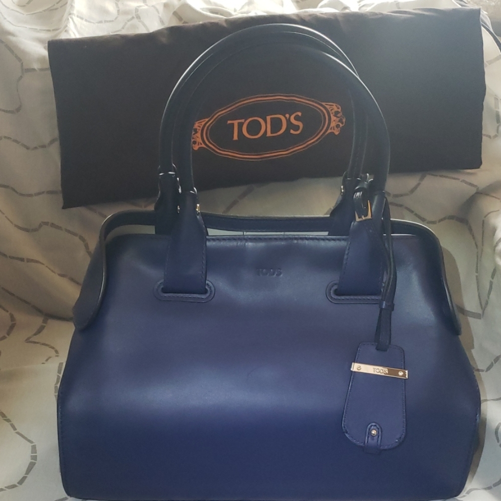Tod's Navy Blue Leather Purse